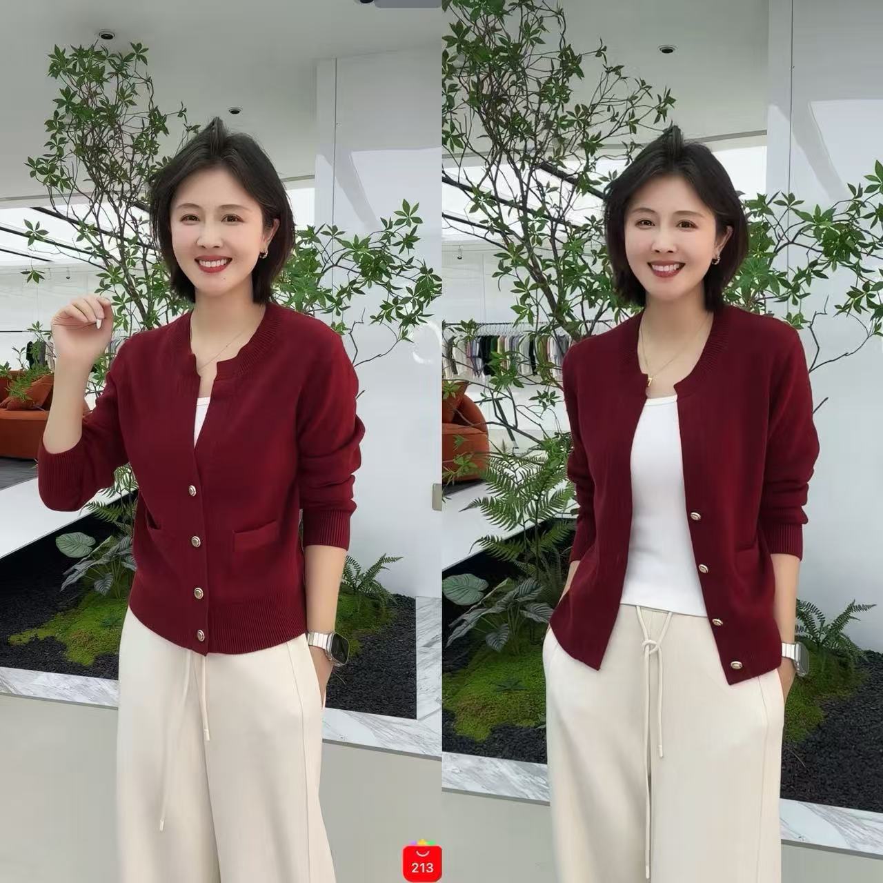 【大潘专享】新款翻领100%美丽诺绵羊毛百搭针织上衣TN5737