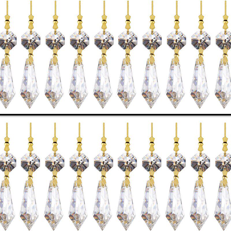 20PC水晶尖珠灯饰挂件透明泪滴水晶吊灯配件水晶灯吊坠