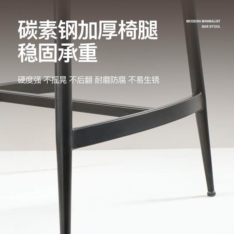 吧台凳双层座垫柜台吧椅PU皮酒吧凳子吧台椅高脚椅子金属框架吧椅