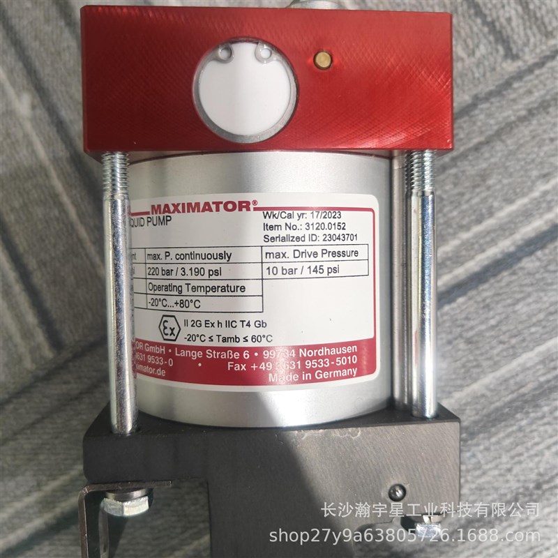 德国MAXIMATOR 液压泵3120.0119 全新原装 提供海关报关单