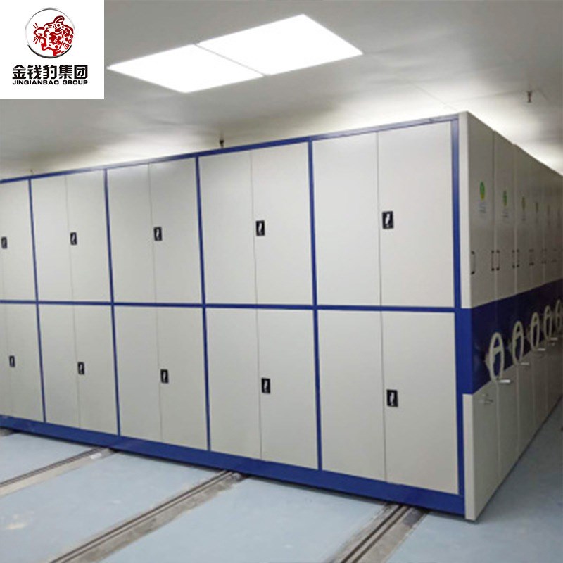 半封闭钢制密集架书架文件柜冷轧钢板箱式手摇可移动储物档案架