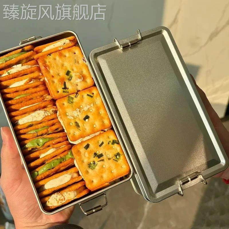 【铁盒装】香葱牛轧糖夹心饼干台湾风味零食网红手工曲奇抹茶原味