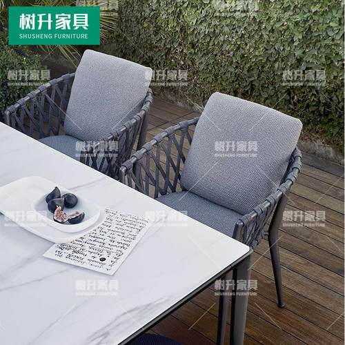 户外休闲藤编餐桌椅阳台花园庭院藤椅咖啡厅柚木桌椅藤制家具组合