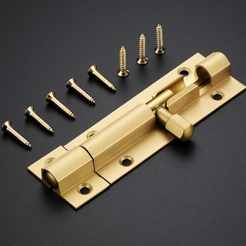 中式纯铜加厚大门插销老式木门锁明装门闩门扣铜门栓门窗铜插销