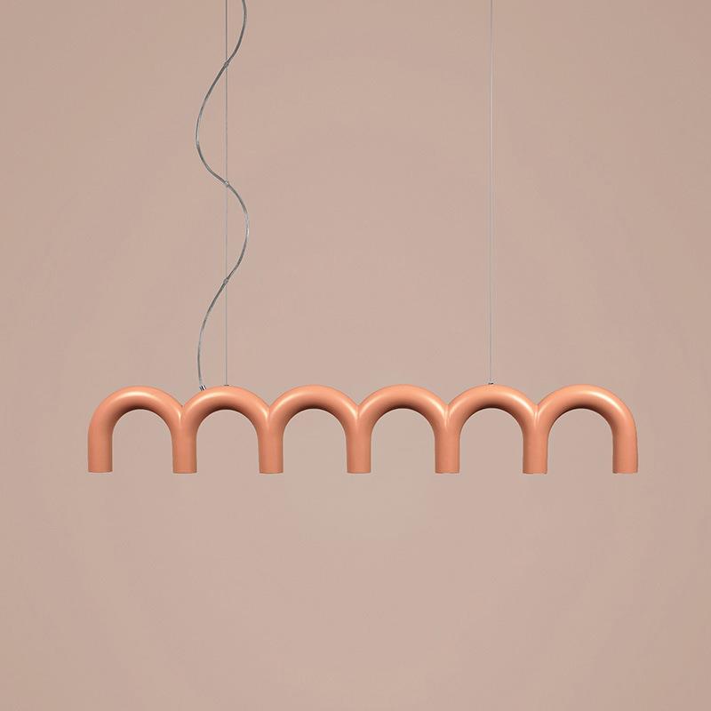 新款孟菲斯U型餐厅吊灯北欧设计师款样板间中岛台水吧台展厅灯