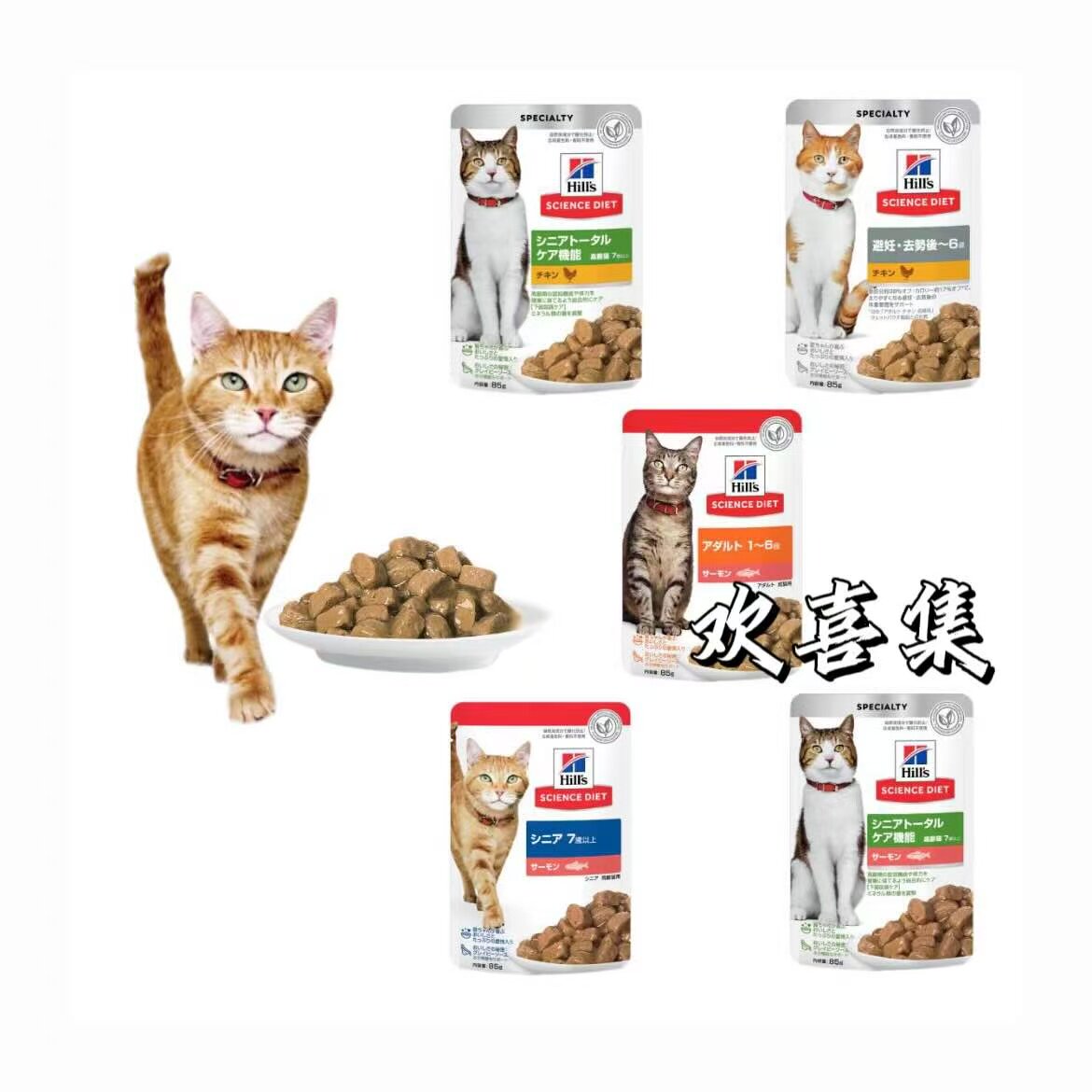 日本直邮Hills希尔斯猫粮鸡肉三文鱼综合健康科学饮食猫湿粮餐包