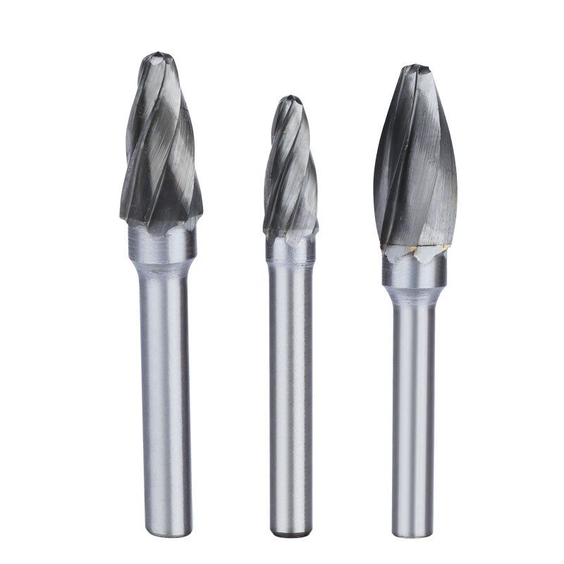 硬质合金旋转锉钨钢磨头木工铝铜宽齿槽粗齿F1020 F1225C06