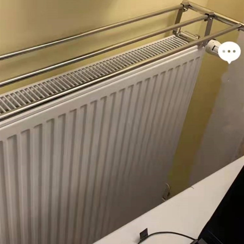 不锈钢小型挂插式晾晒架杆晾衣架窗台靠墙式钢制板式暖气片烘衣架