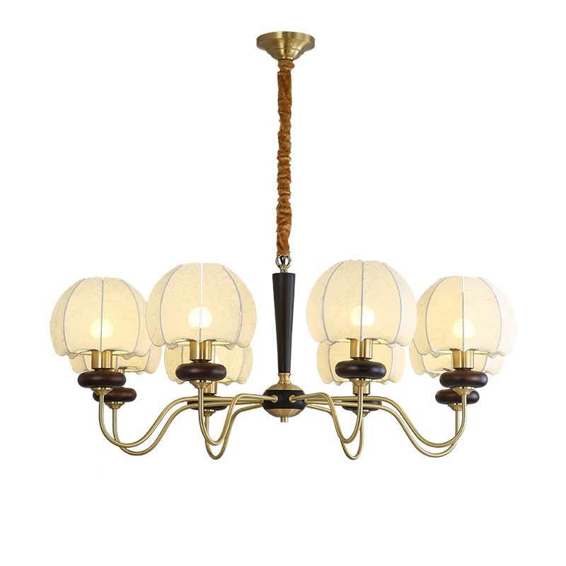 纯铜客厅灯吊灯主灯法式中古风复古餐厅吊灯全铜吸顶灯入户灯具