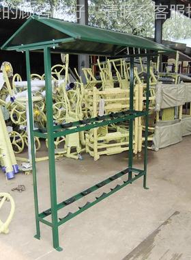 哑六铃展示架子60747层角包胶电镀哑铃放置架供健身房健身器材三