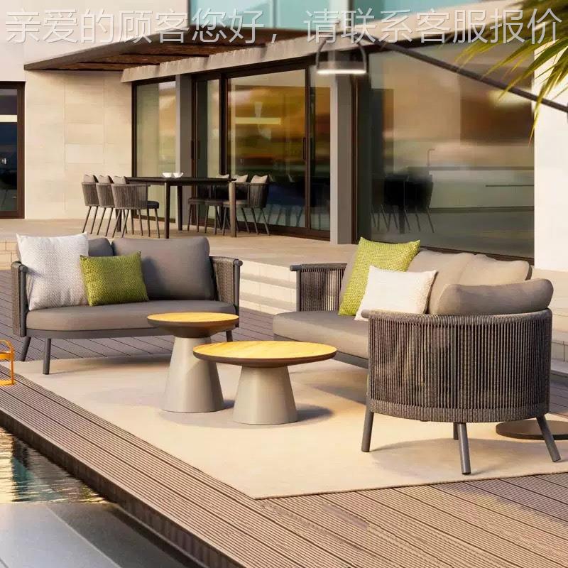 户外定酒制沙计发阳庭院防水防晒98574柚木室外露天设师别墅台店