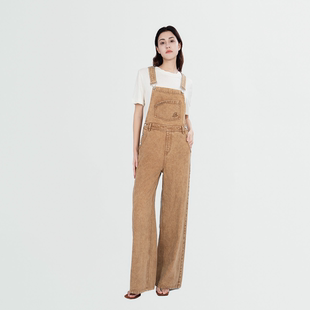 PEISKOS卡珮施 显瘦长裤 明星款 琥珀暖棕女牛仔背带裤 经典 KAR