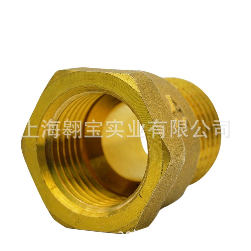 埃美柯全铜加厚内外丝接头变径对丝4分转6分1寸水管接头工程682