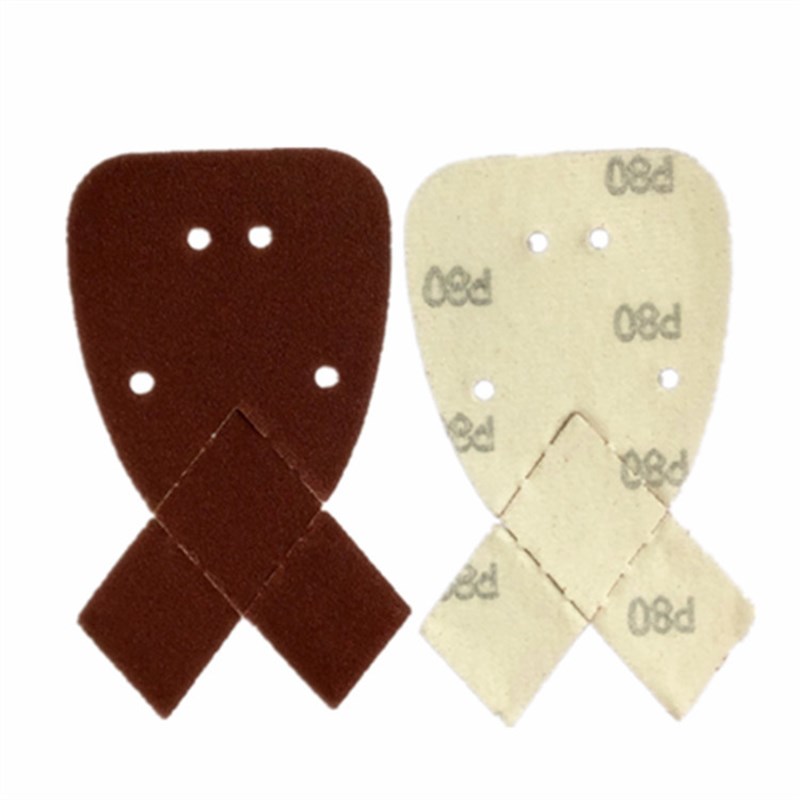 燕尾型红色砂纸兔耳形异形砂纸170*140*95*4孔砂纸