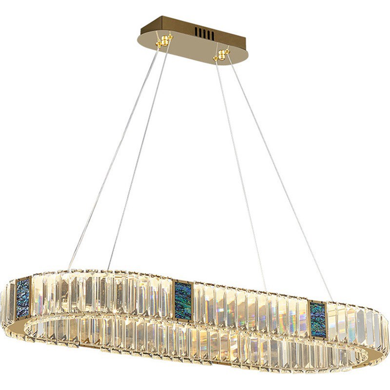 轻奢餐厅水晶吊灯 艺术饭厅餐桌吧台长条灯具奢华设计师款水晶灯