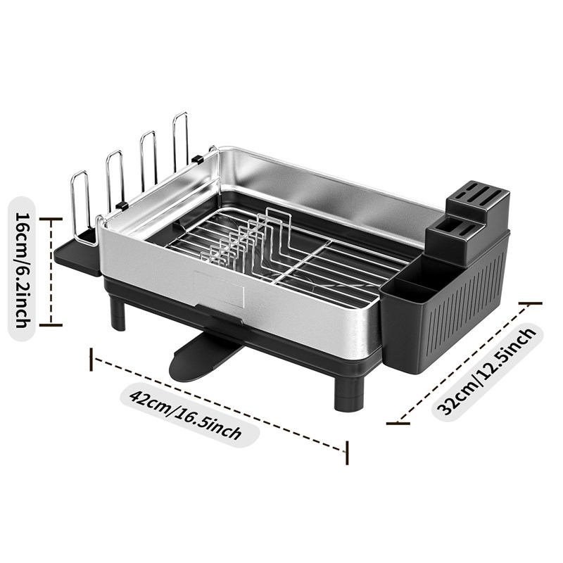 厨房不锈钢碗碟沥水架台面杯子晾碗架家用双层碗筷餐具收纳置物架