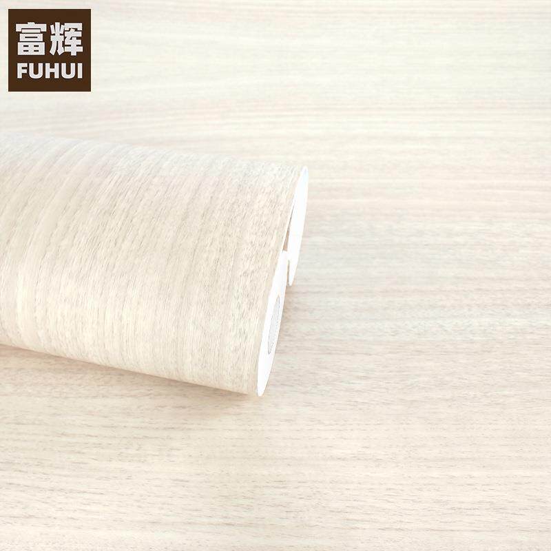 韩国PVC自粘墙纸家具翻新贴装饰波音软片广告橱柜展柜白木纹贴纸