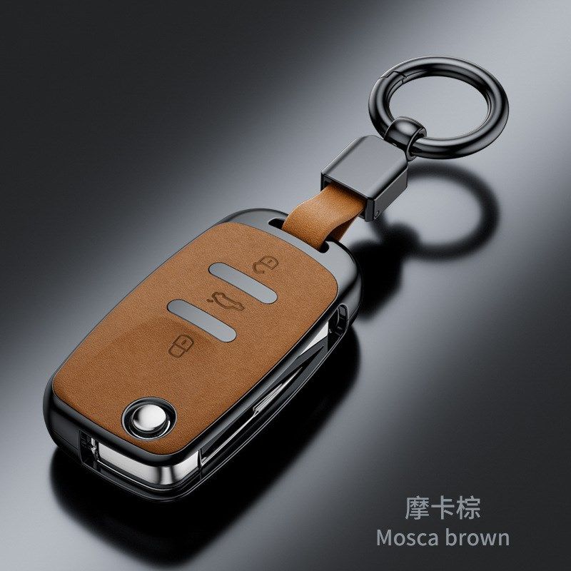 适用于大众速腾途观L朗逸桑塔纳宝来探岳帕萨特翻毛皮时尚钥匙套