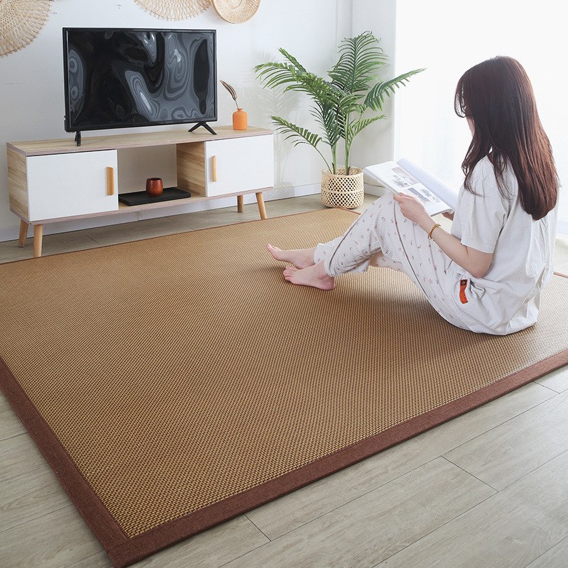 夏季日式凉席地垫飘窗阳台榻榻米草席茶桌床边地毯1.8米宿舍床垫