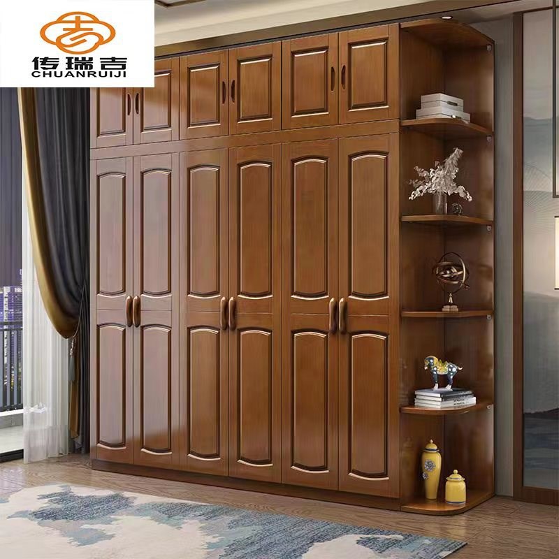衣柜 衣柜实木卧室家具对开六6门中式实木衣柜组合经济型
