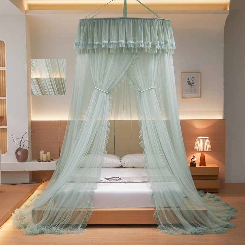 加柔吊顶蚊帐1.2米直径加高加密所有床通用圆顶蚊帐公主床幔床帘