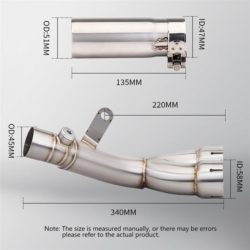 摩托车机车排气管改装 R6不锈钢钛合金中段 无损安装 1998-2021年