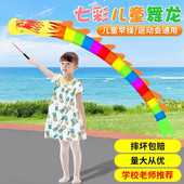 舞龙彩带儿童甩龙健身幼儿园广场手耍龙彩条龙空竹龙舞龙表演道具