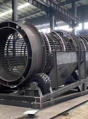 小型无轴滚筒筛大型化工粉料泥浆圆筒筛石机筛沙草锯末垃圾筛分