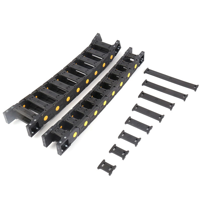 尼龙拖链黄点工程电缆坦克链H35桥式H65工程拖链塑料拖链机床附件