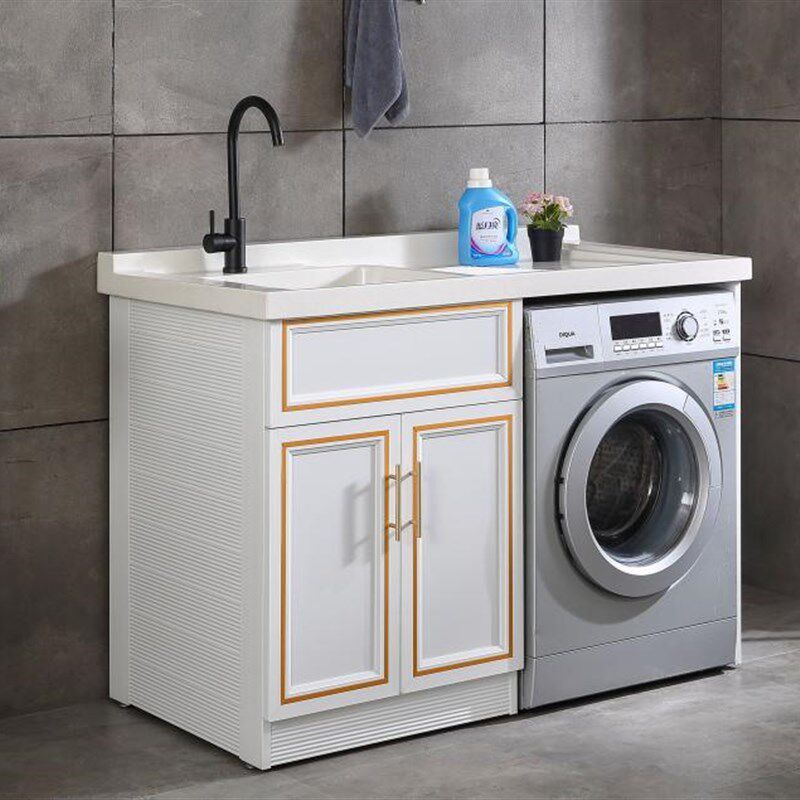 太空铝阳台洗衣柜组合滚筒伴侣卫生间一体带搓衣板台面加深宽