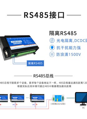 AITC12路模拟量输入k型热电偶温度采集板模块串口GPRS 4-20mA无线
