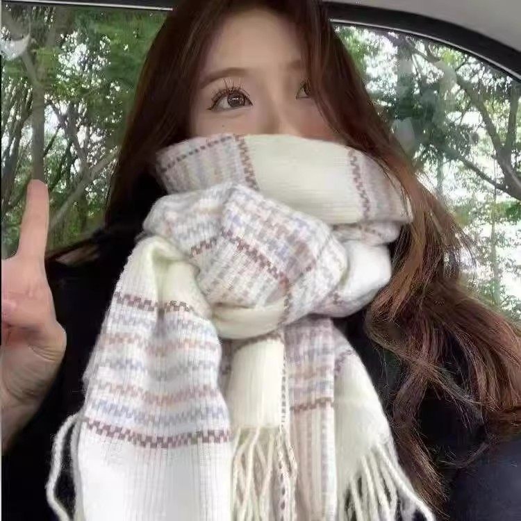 氛围感韩版格子围巾女生秋冬百搭羊绒流苏保暖围脖学生高级感披肩,服饰配件/皮带/帽子/围巾,围巾/丝巾/披肩,淘宝优惠券,粉丝福利购,淘宝优惠卷