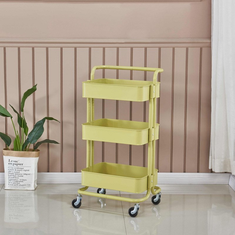 全金属拉斯克手推车厨房置物架带轮移动落地收纳架子