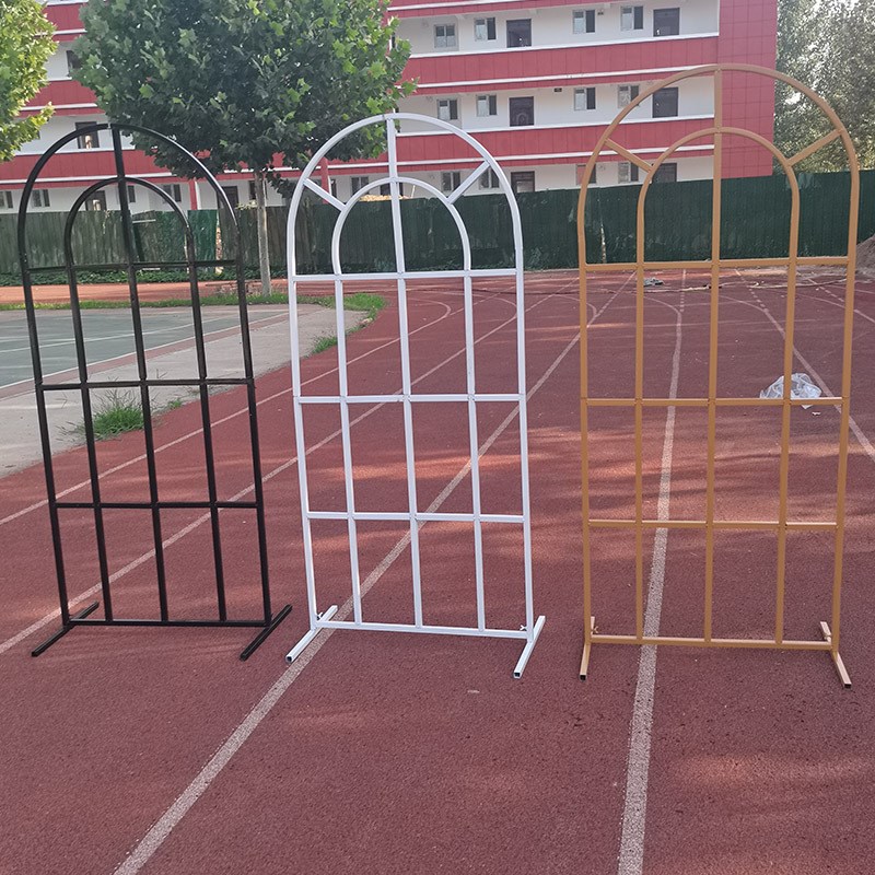 新款婚庆铁艺拱门舞台屏风婚礼布置装饰迎宾区摆件橱窗花架道具