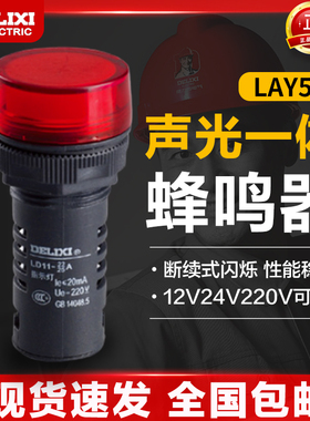 德力西LAY5S(AD16)-22SM频闪声光蜂鸣器 报警器警示灯AC/DC24V开
