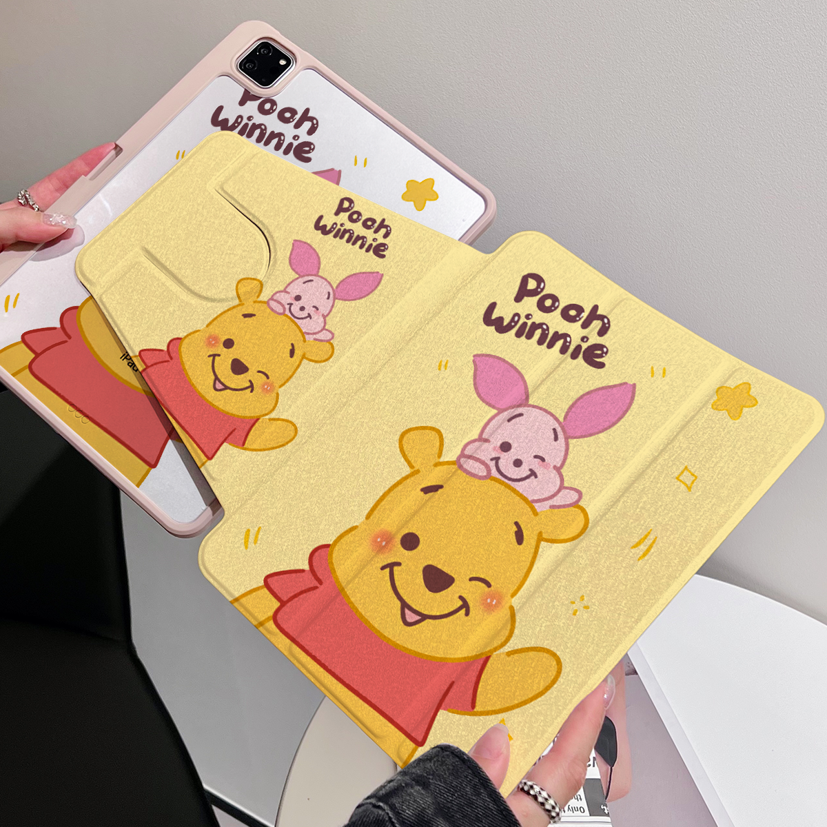 适用苹果ipad pro11保护套air平板带笔槽磁吸三折蚕丝纹全包翻盖式mini防弯防摔亚克力360度旋转iPad保护壳