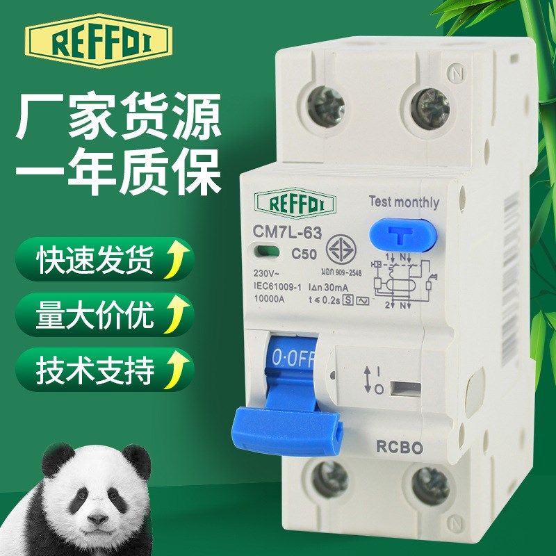 RCBO漏电断路器 经济型1P+N 漏保空气开关 导轨式安装 breaker