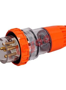 5孔20A澳式插头澳标防水插头 IP66 插头56P520花园橘红色插头防尘