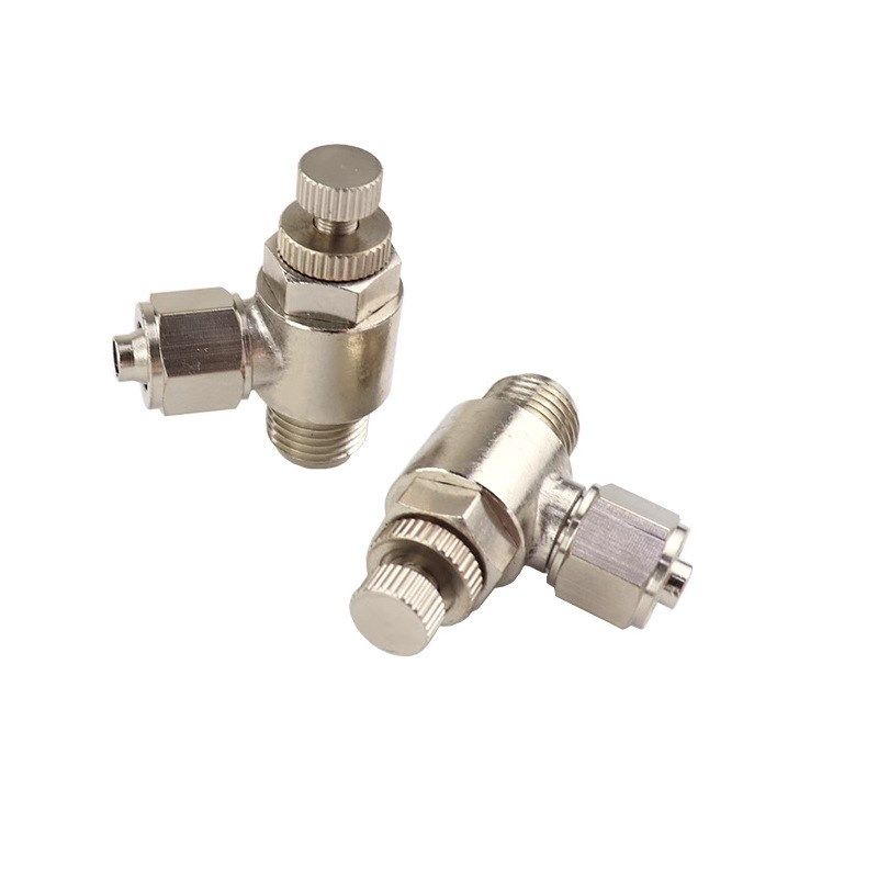 全铜镀镍快拧调速节流阀  气缸流速调节阀  锁母调节阀SL/SA