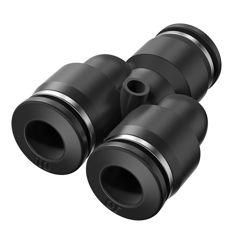 TPM朝日气动三通Y型气管快速接头PY6/8/10/12/16 变径快插PWY12-8