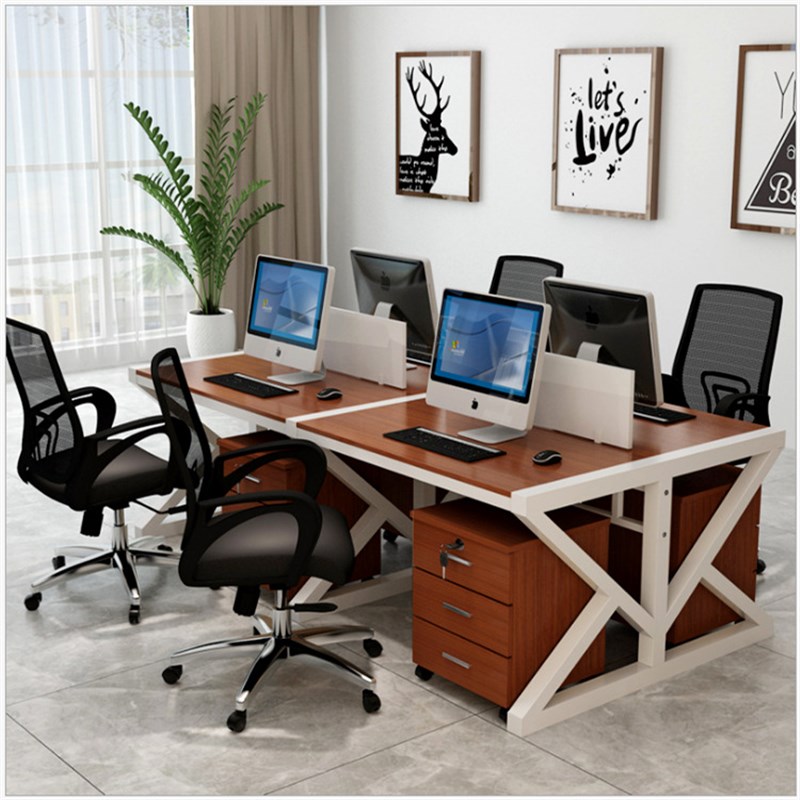 简约时尚职员办公桌4人/6人位屏风隔断卡座2人员工位电脑桌椅