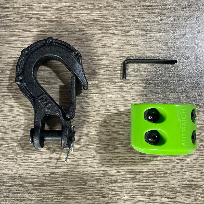 跨境工厂直销锻造拖车钩橡胶线塞搭配异形电动绞盘钩带内六角扳手