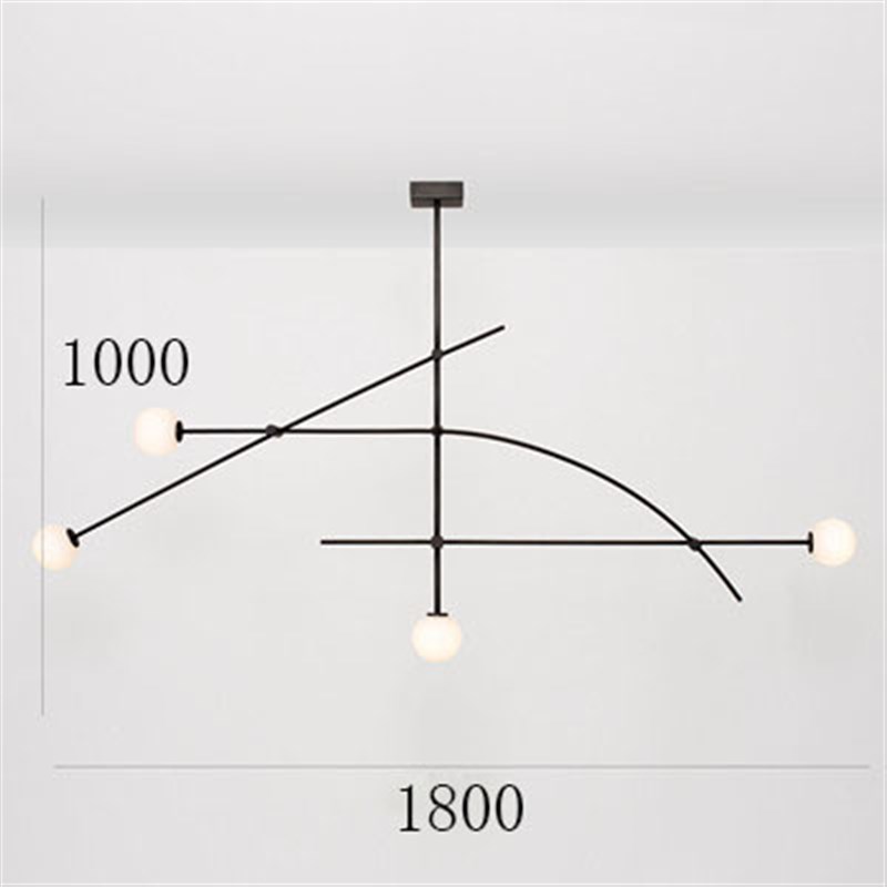 尤魅后现代简约节奏吊灯客厅餐厅卧室书房展厅办公室线条几何灯饰