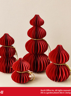 诺琪 2026新年装饰品摺叠纸葫芦红色新中式摆件店铺春节家用布置