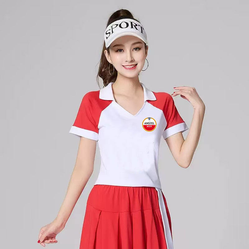 啤酒妹促销服蓝色红色绿色服务员衣服销售业务服装定制logo印字