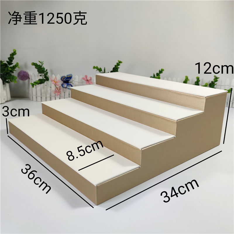 4层梯形展示架白色直播用