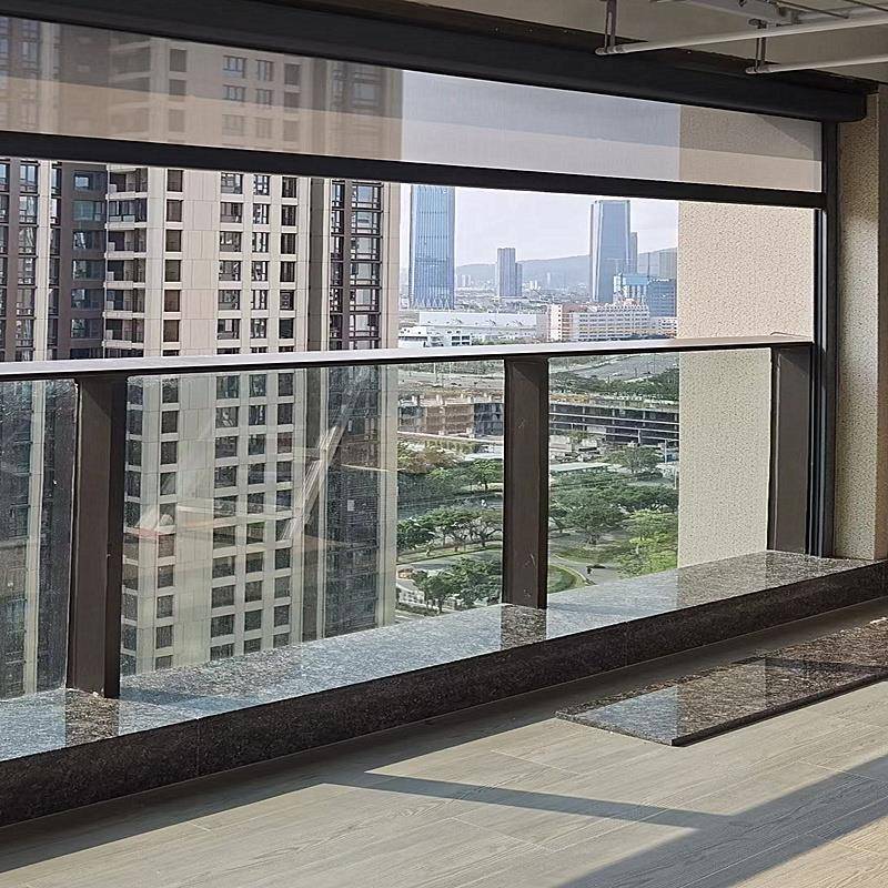 智能电动防风防雨卷帘开放式阳台遮阳防晒遮光窗帘户外凉亭防蚊帘