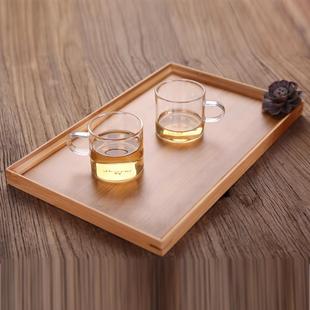 家用直角托盘简约水果餐桌竹盘木盘子木质托盘圆盘茶盘烧烤盘 日式