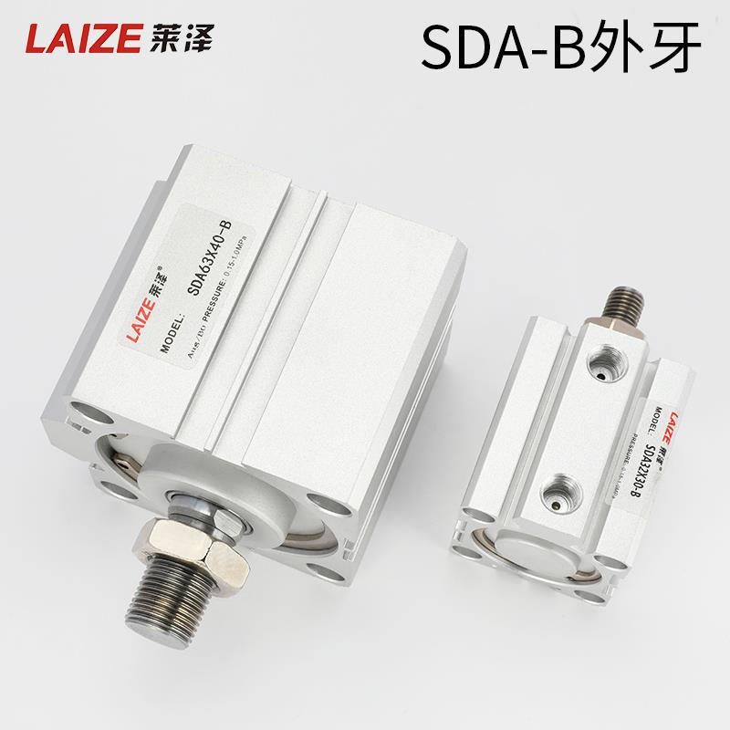 莱泽亚德客型外牙外螺纹薄型气缸小型气动SDAB20/25/32 40 50 63