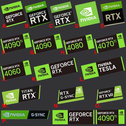 贴纸RTX 4090Ti 4080 4070Ti 4060 VR机箱笔记本电脑显卡装饰标签